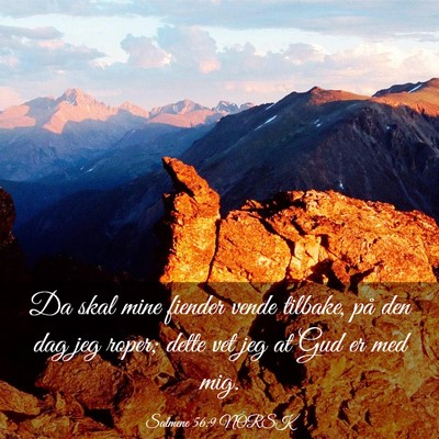 Picture 03 - Salmene 56:9 NORSK - Da skal mine fiender vende tilbake, på den dag - Bible Verse Picture