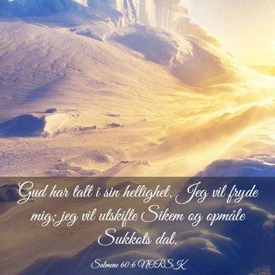 Picture 03 - Salmene 60:6 NORSK - Gud har talt i sin hellighet. Jeg vil fryde mig; - Bible Verse Picture