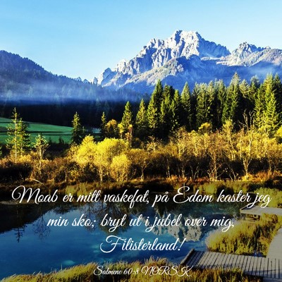 Picture 03 - Salmene 60:8 NORSK - Moab er mitt vaskefat, på Edom kaster jeg min - Bible Verse Picture