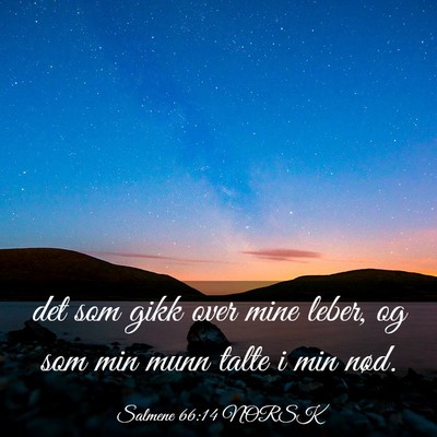 Picture 03 - Salmene 66:14 NORSK - det som gikk over mine leber, og som min munn - Bible Verse Picture