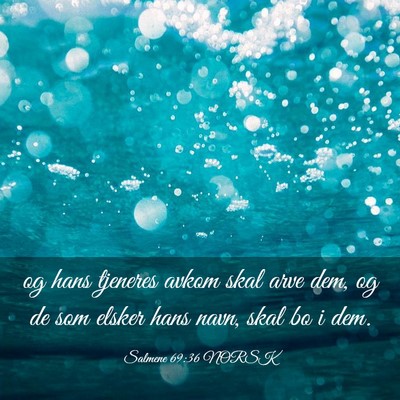 Picture 03 - Salmene 69:36 NORSK - og hans tjeneres avkom skal arve dem, og de som - Bible Verse Picture