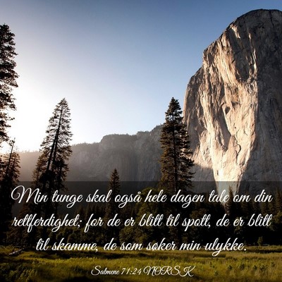 Picture 03 - Salmene 71:24 NORSK - Min tunge skal også hele dagen tale om din - Bible Verse Picture