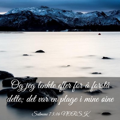 Picture 03 - Salmene 73:16 NORSK - Og jeg tenkte efter for å forstå dette; det var - Bible Verse Picture