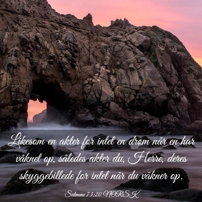 Picture 03 - Salmene 73:20 NORSK - Likesom en akter for intet en drøm når en har - Bible Verse Picture