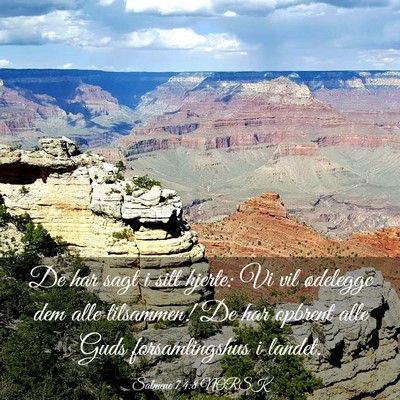 Picture 03 - Salmene 74:8 NORSK - De har sagt i sitt hjerte: Vi vil ødelegge dem - Bible Verse Picture