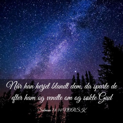 Picture 03 - Salmene 78:34 NORSK - Når han herjet blandt dem, da spurte de efter - Bible Verse Picture