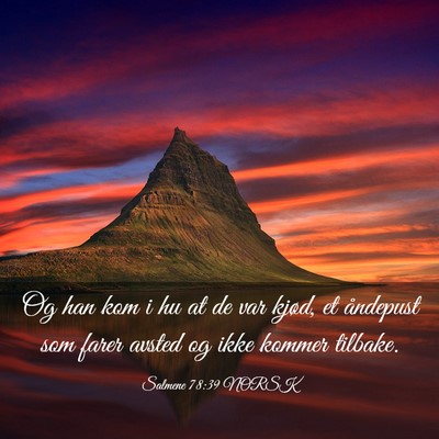 Picture 03 - Salmene 78:39 NORSK - Og han kom i hu at de var kjød, et åndepust som - Bible Verse Picture
