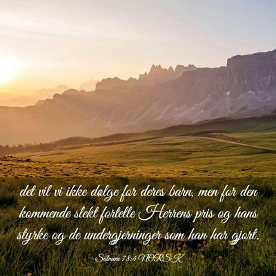 Picture 03 - Salmene 78:4 NORSK - det vil vi ikke dølge for deres barn, men for - Bible Verse Picture