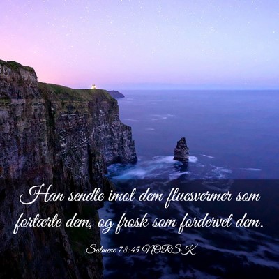 Picture 03 - Salmene 78:45 NORSK - Han sendte imot dem fluesvermer som fortærte - Bible Verse Picture