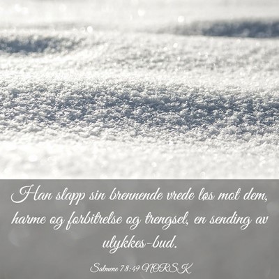 Picture 03 - Salmene 78:49 NORSK - Han slapp sin brennende vrede løs mot dem, harme - Bible Verse Picture