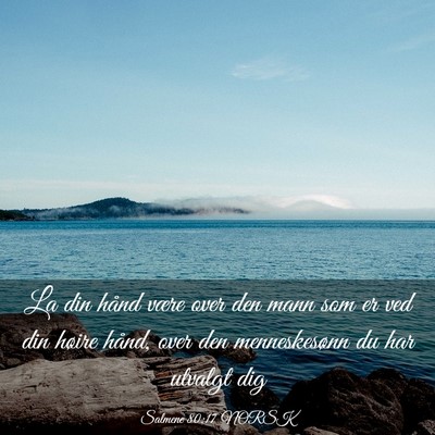Picture 03 - Salmene 80:17 NORSK - La din hånd være over den mann som er ved din - Bible Verse Picture