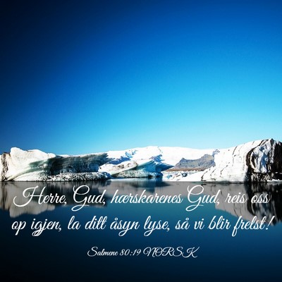 Picture 03 - Salmene 80:19 NORSK - Herre, Gud, hærskarenes Gud, reis oss op igjen, - Bible Verse Picture