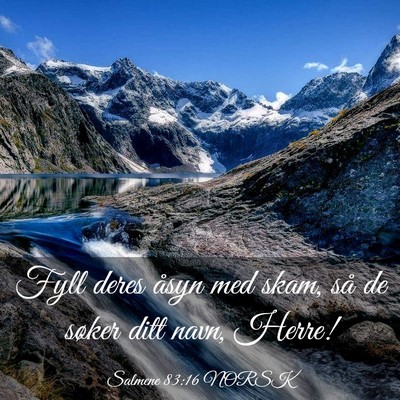 Picture 03 - Salmene 83:16 NORSK - Fyll deres åsyn med skam, så de søker ditt - Bible Verse Picture