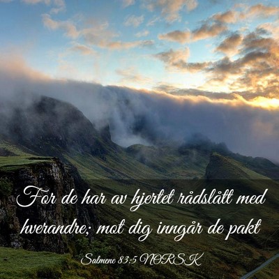 Picture 03 - Salmene 83:5 NORSK - For de har av hjertet rådslått med hverandre; - Bible Verse Picture