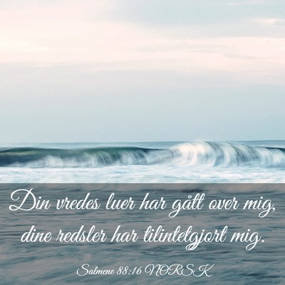 Picture 03 - Salmene 88:16 NORSK - Din vredes luer har gått over mig, dine redsler - Bible Verse Picture
