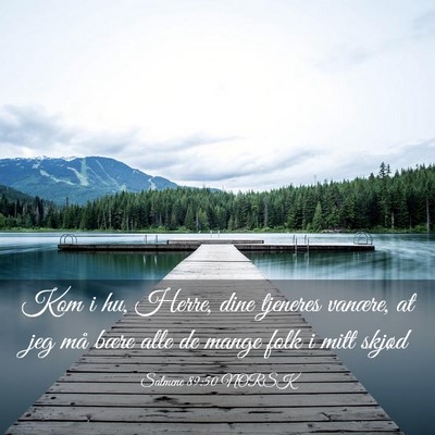 Picture 03 - Salmene 89:50 NORSK - Kom i hu, Herre, dine tjeneres vanære, at jeg - Bible Verse Picture