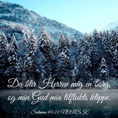 Picture 03 - Salmene 94:22 NORSK - Da blir Herren mig en borg, og min Gud min - Bible Verse Picture