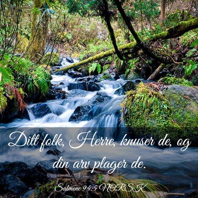 Picture 03 - Salmene 94:5 NORSK - Ditt folk, Herre, knuser de, og din arv plager - Bible Verse Picture