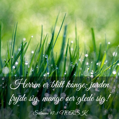 Picture 03 - Salmene 97:1 NORSK - Herren er blitt konge; jorden fryde sig, mange - Bible Verse Picture