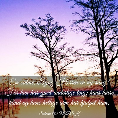 Picture 03 - Salmene 98:1 NORSK - En salme. Syng Herren en ny sang! For han har - Bible Verse Picture