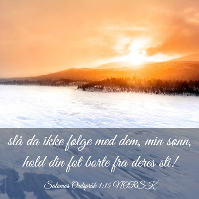Picture 03 - Salomos Ordspråk 1:15 NORSK - slå da ikke følge med dem, min sønn, hold din - Bible Verse Picture