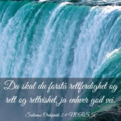Picture 03 - Salomos Ordspråk 2:9 NORSK - Da skal du forstå rettferdighet og rett og - Bible Verse Picture