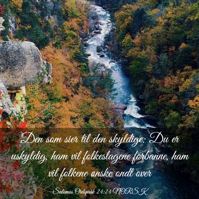 Picture 03 - Salomos Ordspråk 24:24 NORSK - Den som sier til den skyldige: Du er uskyldig, - Bible Verse Picture