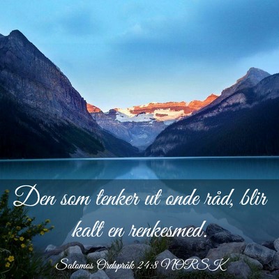 Picture 03 - Salomos Ordspråk 24:8 NORSK - Den som tenker ut onde råd, blir kalt en - Bible Verse Picture