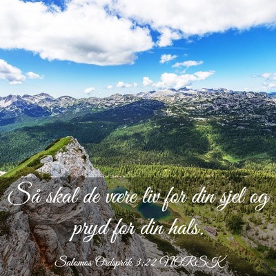 Picture 03 - Salomos Ordspråk 3:22 NORSK - Så skal de være liv for din sjel og pryd for - Bible Verse Picture