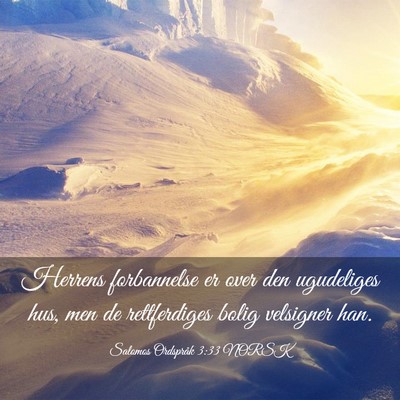 Picture 03 - Salomos Ordspråk 3:33 NORSK - Herrens forbannelse er over den ugudeliges hus, - Bible Verse Picture