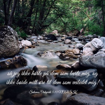Picture 03 - Salomos Ordspråk 5:13 NORSK - så jeg ikke hørte på dem som lærte mig, og - Bible Verse Picture