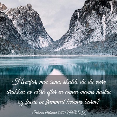 Picture 03 - Salomos Ordspråk 5:20 NORSK - Hvorfor, min sønn, skulde du da være drukken av - Bible Verse Picture