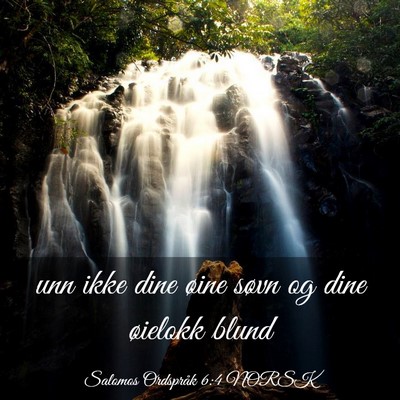 Picture 03 - Salomos Ordspråk 6:4 NORSK - unn ikke dine øine søvn og dine øielokk - Bible Verse Picture
