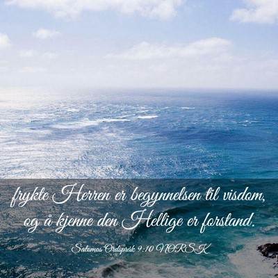 Picture 03 - Salomos Ordspråk 9:10 NORSK - frykte Herren er begynnelsen til visdom, og å - Bible Verse Picture