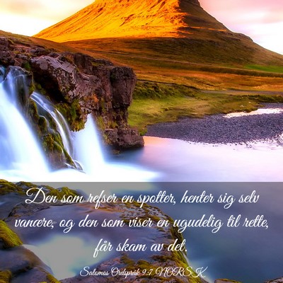 Picture 03 - Salomos Ordspråk 9:7 NORSK - Den som refser en spotter, henter sig selv - Bible Verse Picture
