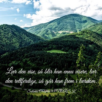 Picture 03 - Salomos Ordspråk 9:9 NORSK - Lær den vise, så blir han ennu visere, lær den - Bible Verse Picture