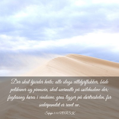 Picture 03 - Sefanja 2:14 NORSK - Der skal hjorder hvile; alle slags - Bible Verse Picture