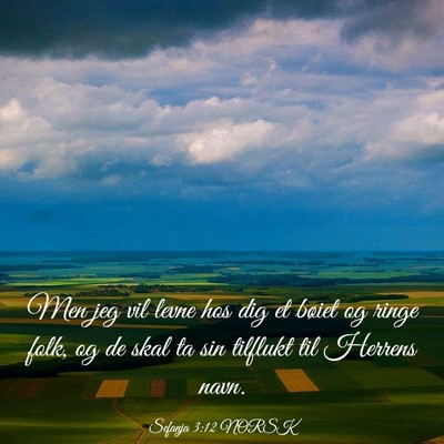 Picture 03 - Sefanja 3:12 NORSK - Men jeg vil levne hos dig et bøiet og ringe - Bible Verse Picture