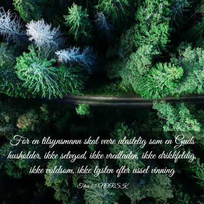Picture 03 - Titus 1:7 NORSK - For en tilsynsmann skal være ulastelig som en - Bible Verse Picture