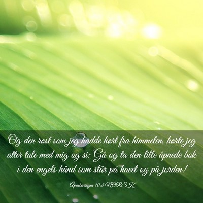 Picture 03 - Åpenbaringen 10:8 NORSK - Og den røst som jeg hadde hørt fra himmelen, - Bible Verse Picture