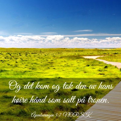 Picture 03 - Åpenbaringen 5:7 NORSK - Og det kom og tok den av hans høire hånd som - Bible Verse Picture