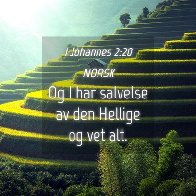Picture 04 - 1 Johannes 2:20 NORSK - Og I har salvelse av den Hellige og vet - Bible Verse Picture