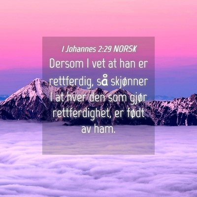 Picture 04 - 1 Johannes 2:29 NORSK - Dersom I vet at han er rettferdig, så skjønner - Bible Verse Picture