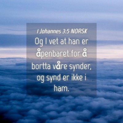 Picture 04 - 1 Johannes 3:5 NORSK - Og I vet at han er åpenbaret for å bortta våre - Bible Verse Picture