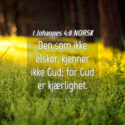 Picture 04 - 1 Johannes 4:8 NORSK - Den som ikke elsker, kjenner ikke Gud; for Gud er - Bible Verse Picture