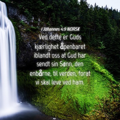 Picture 04 - 1 Johannes 4:9 NORSK - Ved dette er Guds kjærlighet åpenbaret iblandt - Bible Verse Picture