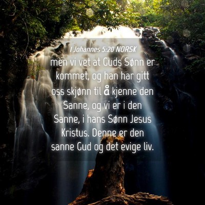 Picture 04 - 1 Johannes 5:20 NORSK - men vi vet at Guds Sønn er kommet, og han har - Bible Verse Picture