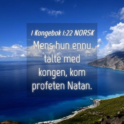 Picture 04 - 1 Kongebok 1:22 NORSK - Mens hun ennu talte med kongen, kom profeten - Bible Verse Picture