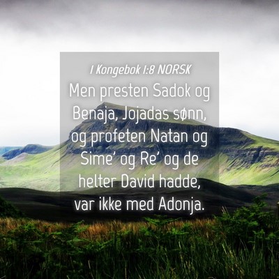Picture 04 - 1 Kongebok 1:8 NORSK - Men presten Sadok og Benaja, Jojadas sønn, og - Bible Verse Picture