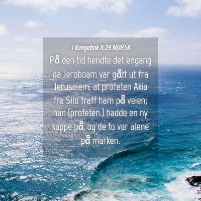 Picture 04 - 1 Kongebok 11:29 NORSK - På den tid hendte det engang da Jeroboam var - Bible Verse Picture